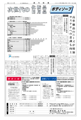 【週刊粧業】【消費者アンケート調査】ボディソープの使用状況(2022年)