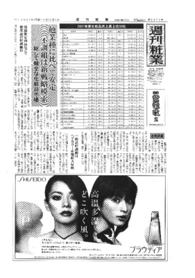 【週刊粧業】2001年度化粧品メーカー売上上位30社ランキング