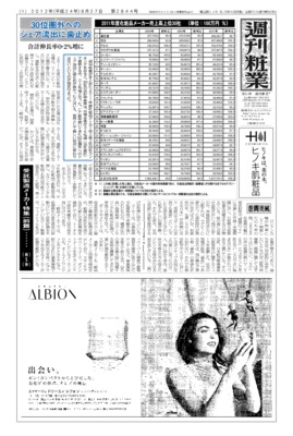 【週刊粧業】2011年度化粧品メーカー売上上位30社ランキング